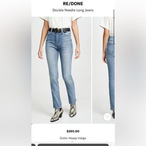 Redone double needle straight jean